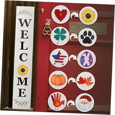 Interchangeable Welcome sign for front porch standing, 47 x 7.9 Inch White