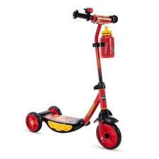 Disney Pixar Cars Preschool Scooter with Lights, Bell, Water Bottle, Red