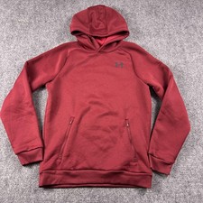 Under Armour Hoodie Youth XL Red Fleece Armour Flc Pro Pullover Zip Pockets