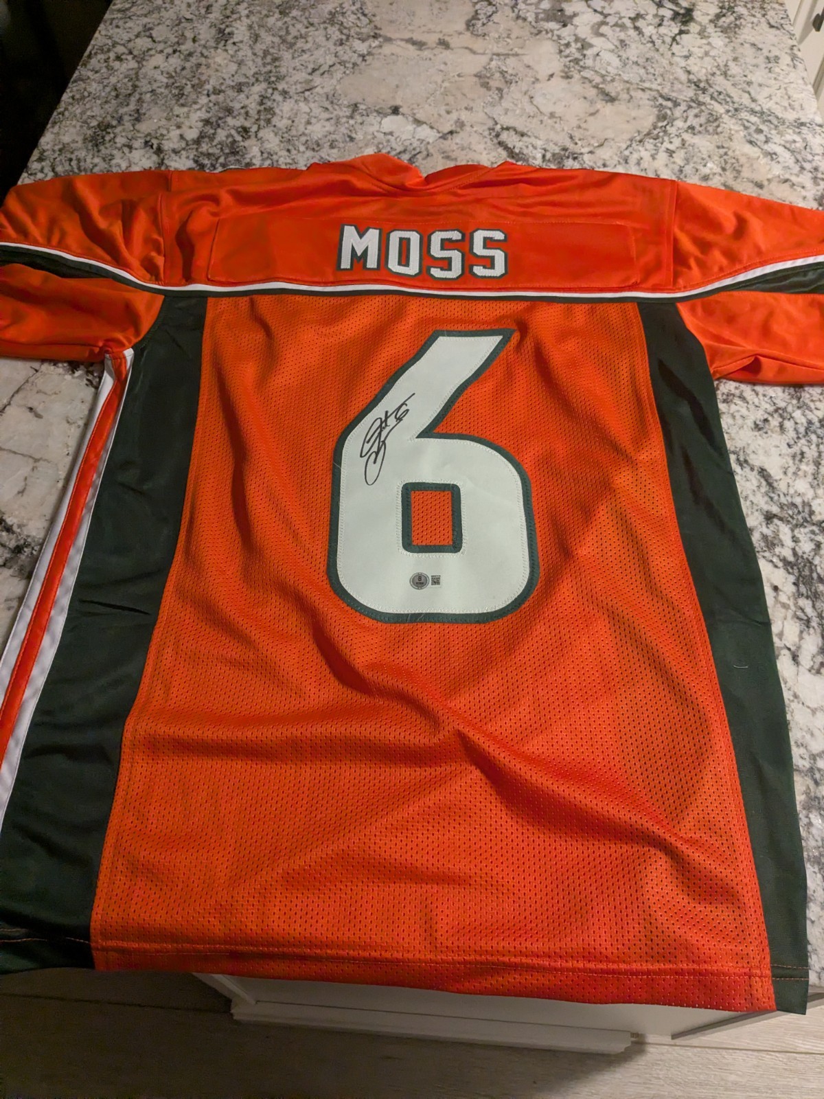 Santana Moss Autographed Signed Miami Hurricanes Custom Jersey Beckett COA 