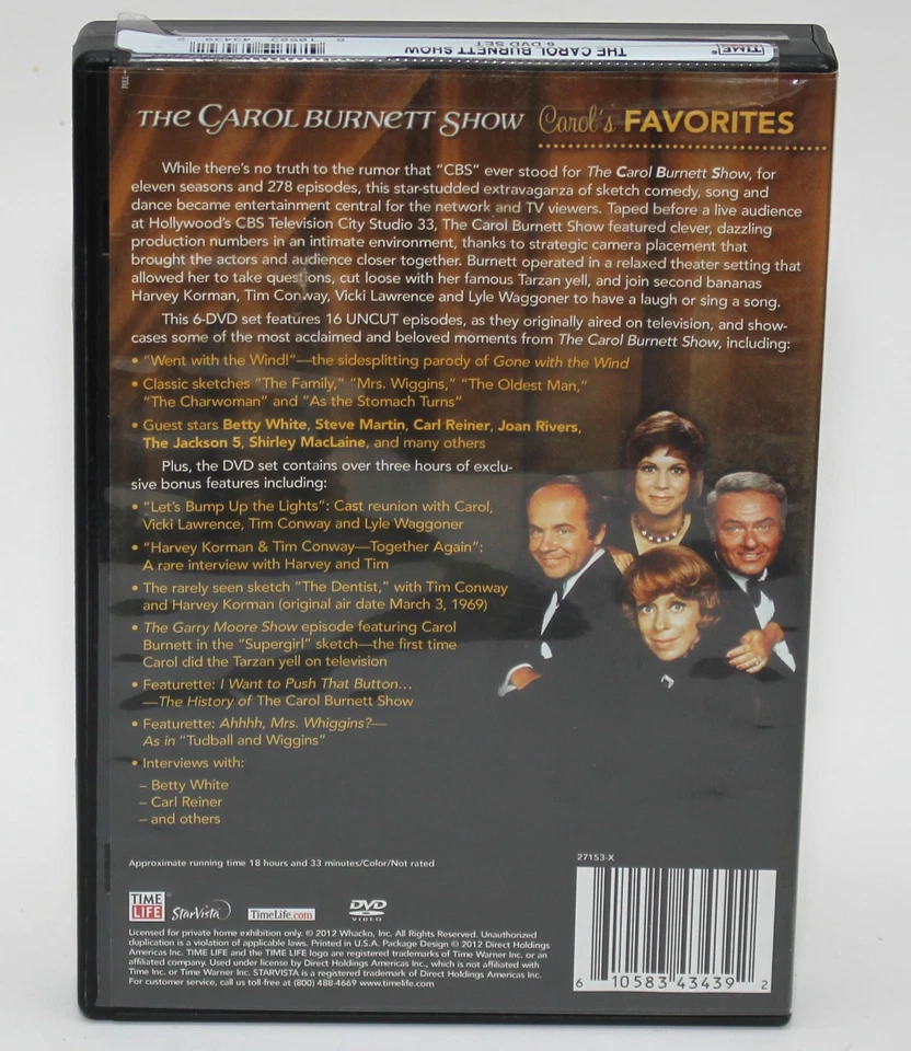 THE CAROL BURNETT SHOW: Carol's Favorites 6 DVD Set 2012 16 Episodes Comedy TV - Image 2 of 4