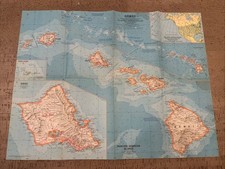 Vintage National Geographic Map - State Of Hawaii 1960, 19&rdquo;x25&rdquo;