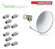 ANTENNA SATELLITARE PARABOLA ACCIAIO 45 CM SAT CON LNB COMPATTA PICCOLA SKY