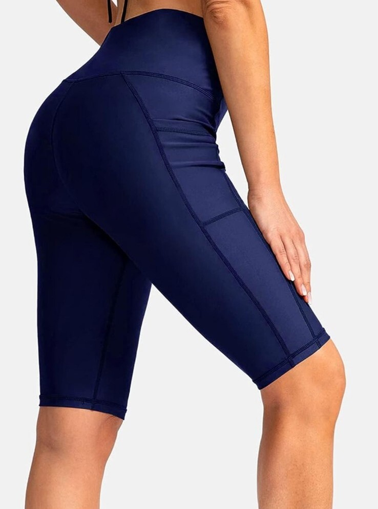 Aleumdr Women's High Waisted Swim Shorts Knee Length Upf50+ Long Board