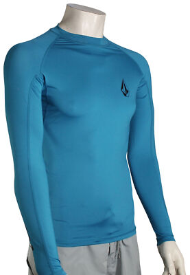 Volcom Lido Solid LS Rash Guard - Tidal Blue - New