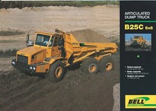 Equipment Data Sheet - Bell - B25C Articulated Dump Truck c1998 Brochure (E5564)