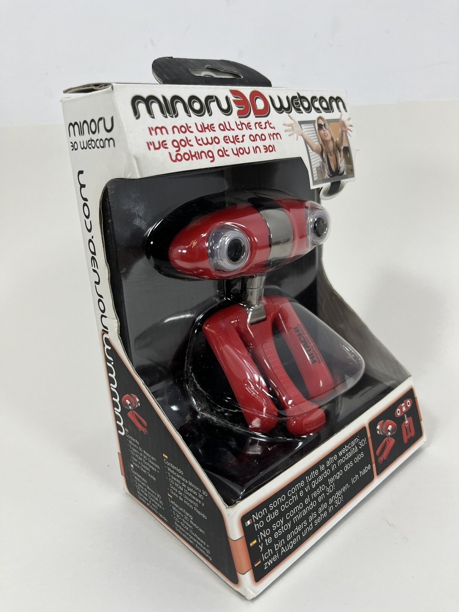 MINORU Minorv 3D Webcam 640x480 CMOS Lenses Double Cameras! Rare Robot  Camera