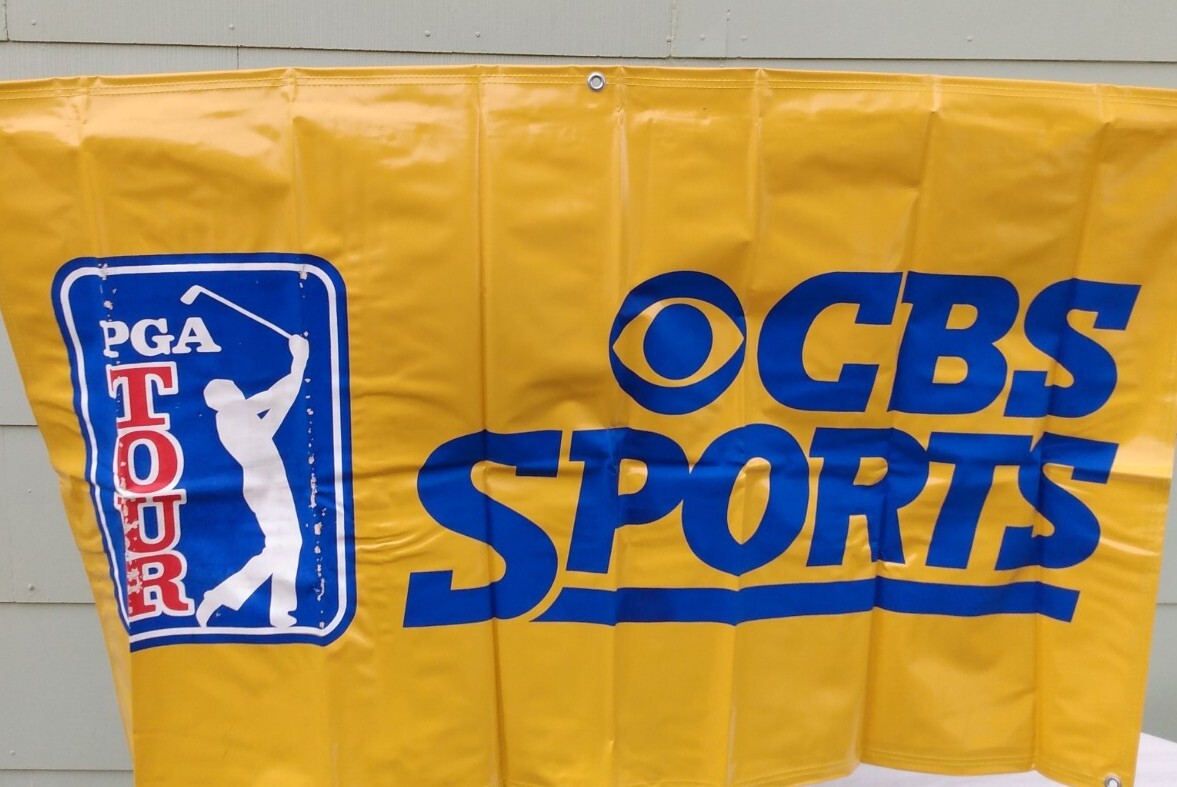 PGA Tour CBS SPORTS Masters Vintage 2000s Vinyl Banner Approx 46 in x  in