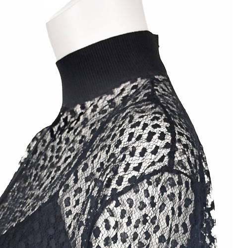 GIVENCHY Black Lace Mock Neck Blouse w Black Silk Camisole FR40 US8-10 NWOT - Picture 6 of 8