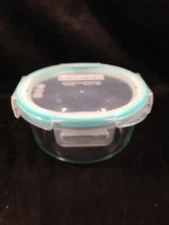 PYREX 7201R Blue Tint Glass 4 Cup Container with Snapware Lid