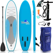 SereneLife SLSUPB10 Inflatable Stand up Paddle Board for Adults &Youth(Open Box)