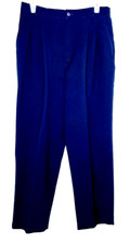 EUC Fundamental Things Women's Blue Pants, Pleated Front, 2 Pockets, Belted, 14