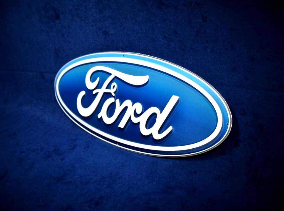 Ford Oval ~ 20" Letrero de Metal en Relieve ~ Garaje Tienda Hombre Cueva Bar ~ HECHO en EE. UU. Foto 4 de 4