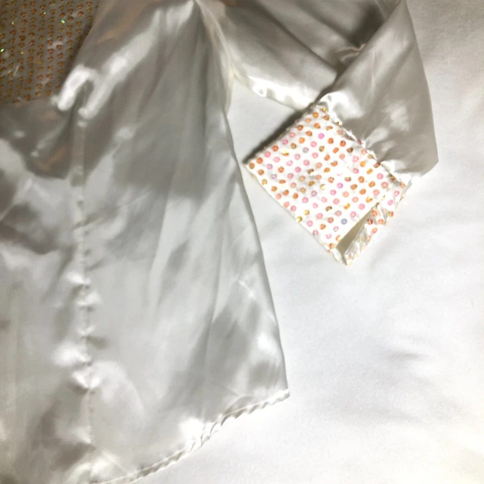 Blusa para mujer Suzanne Somers talla XL marfil lentejuelas abotonadas manga 3/4 nueva sin etiquetas Foto 3 de 4