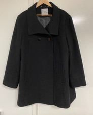 Larry Levine - Double Breasted Walker Coat - Black Wool - Xxl