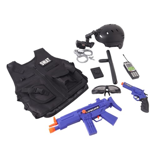 Disfraz de oficial de policía SWAT para niños fuerzas especiales conjunto de juguete de juego de rol simulado - Imagen 6 de 7