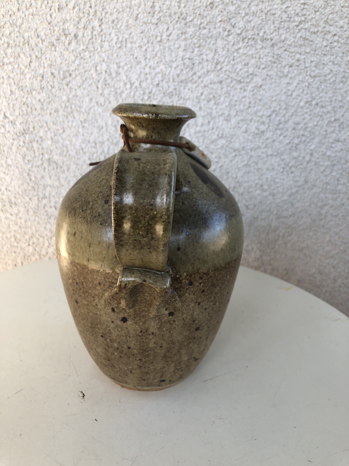 Vintage Wine Jug Decanter Stoneware Pottery Browns Signed eBay