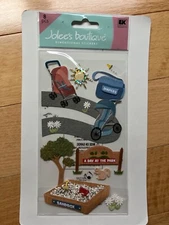 RARE Jolees Day At The Park Kids Sandbox Stroller Diaper Bag Baby Walk Stickers