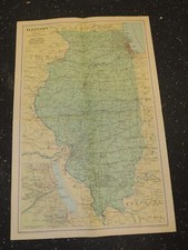 Vintage National Geographic Society Map Illinois 1930s