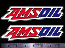 Amsoil - Set Of 2 Original Vintage Racing Decalsstickers - 7.50 Inch - Mx Atv