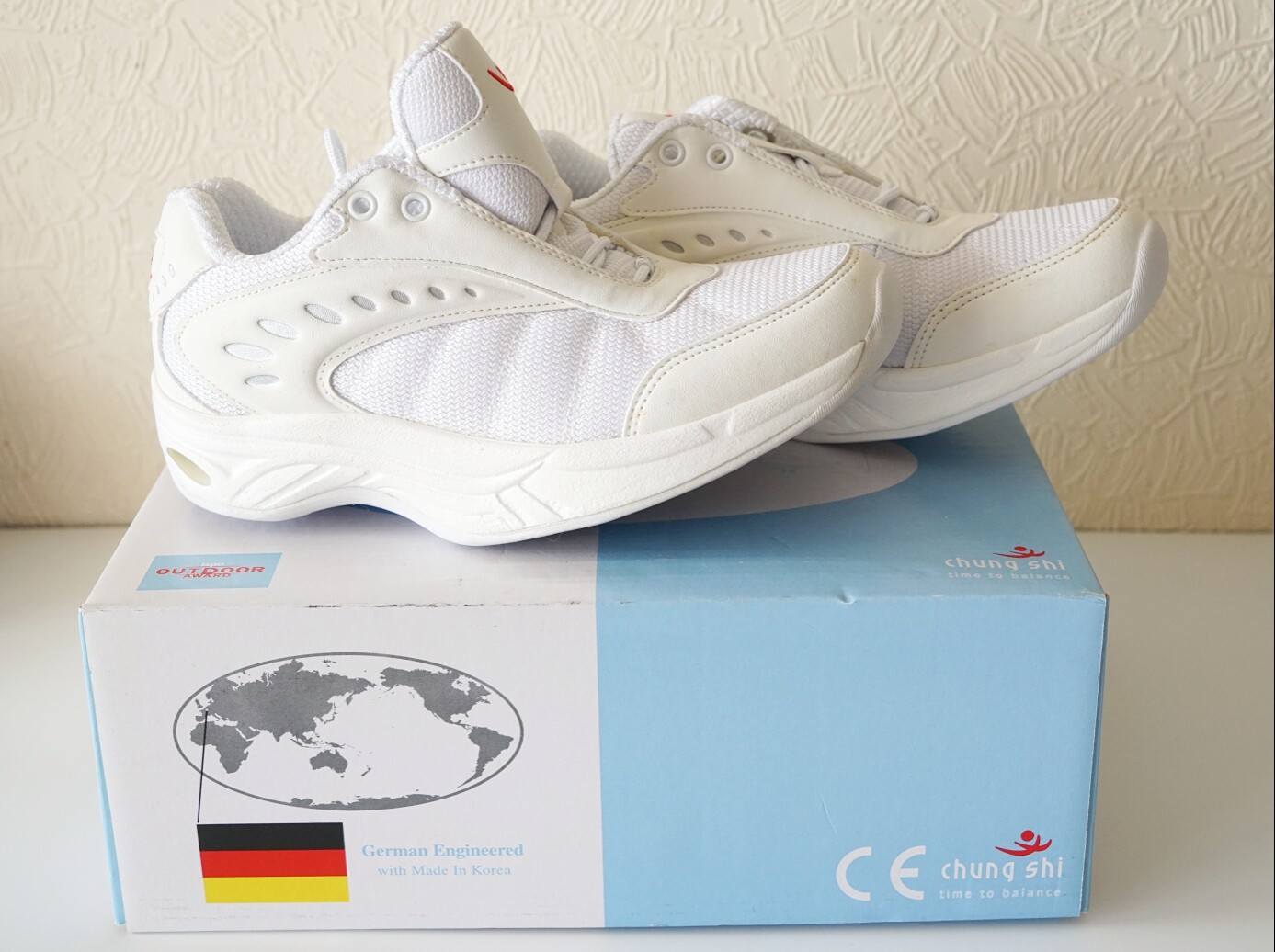 Zapatos blancos para mujer Chung Shi nuevos equilibrio temporal talla 4 nivel 1 deporte paso cómodo eBay