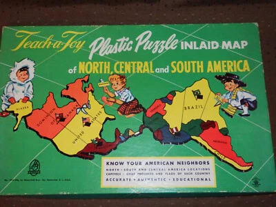 HASBRO Plastic puzzle carte Amériques 50's  - Photo 1/3