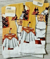 Chef Wine Waiter Decorative Kitchen Towels 2pc.
