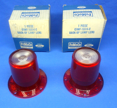 NOS 1960 Lincoln Continental 1963 Mercury Comet Tail Light Lens w/ Backup Pair