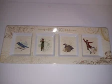 Noble Excellence 12 Days of Christmas Divided Condiment 4 Section Platter 19"x7"