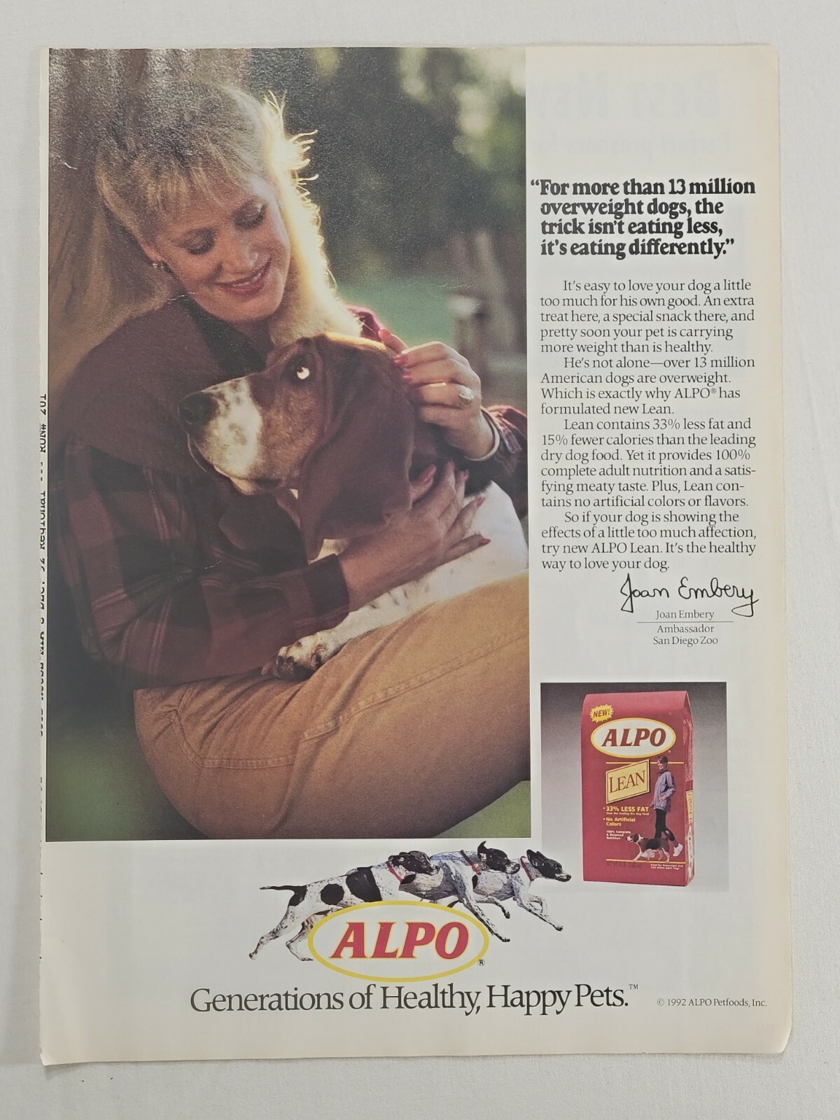 Woman Pet Dog Vintage Ad
