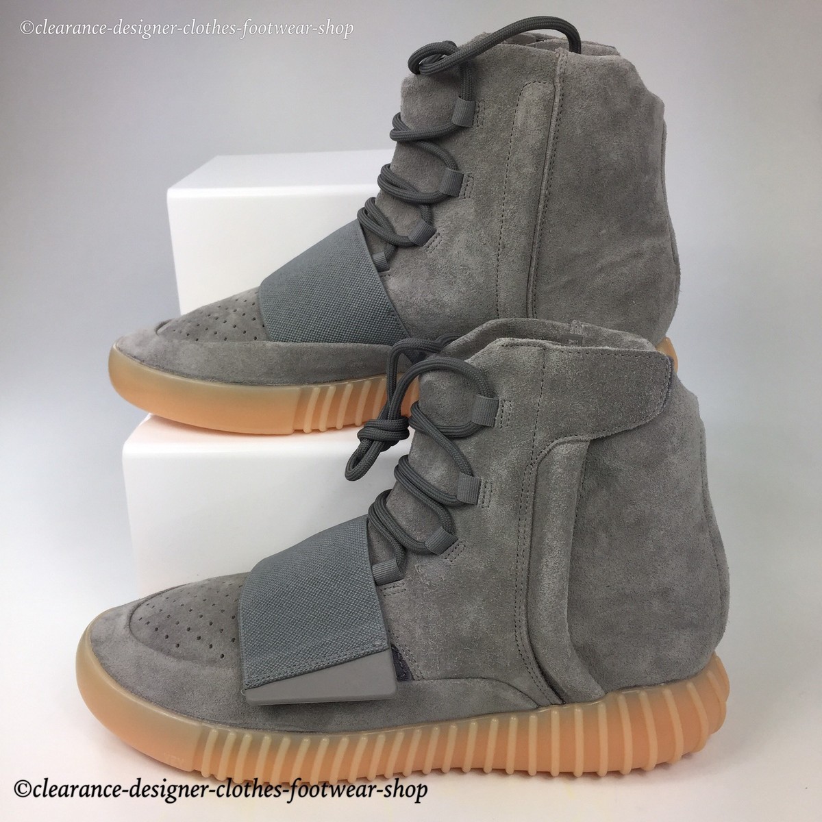 ADIDAS YEEZY BOOST 750 TRAINERS in GREY GUM GLOW IN DARK ADIDAS YEEZY BOOST 750 TRAINERS in GREY GUM GLOW IN DARK