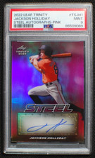 🌟 JACKSON HOLLIDAY 2022 Leaf Trinity STEEL PINK PRIZM AUTO RC /6 - PSA 9 POP 1