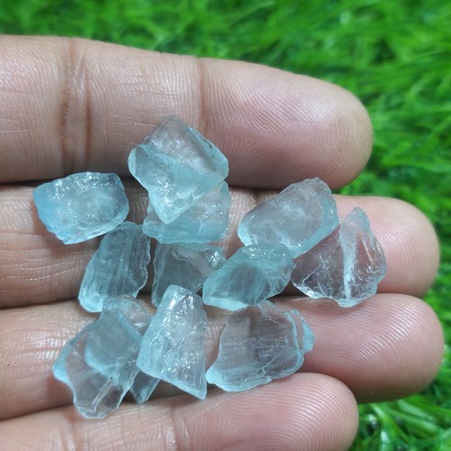 Awesome Blue Aquamarine Crystal Raw Minerals Specimen Loose Gemstone For Jewelry - Picture 30 of 55