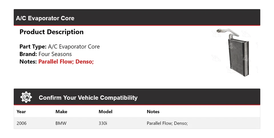 Núcleo evaporador aire acondicionado BMW 330i 2006 4 estaciones Foto 2 de 4