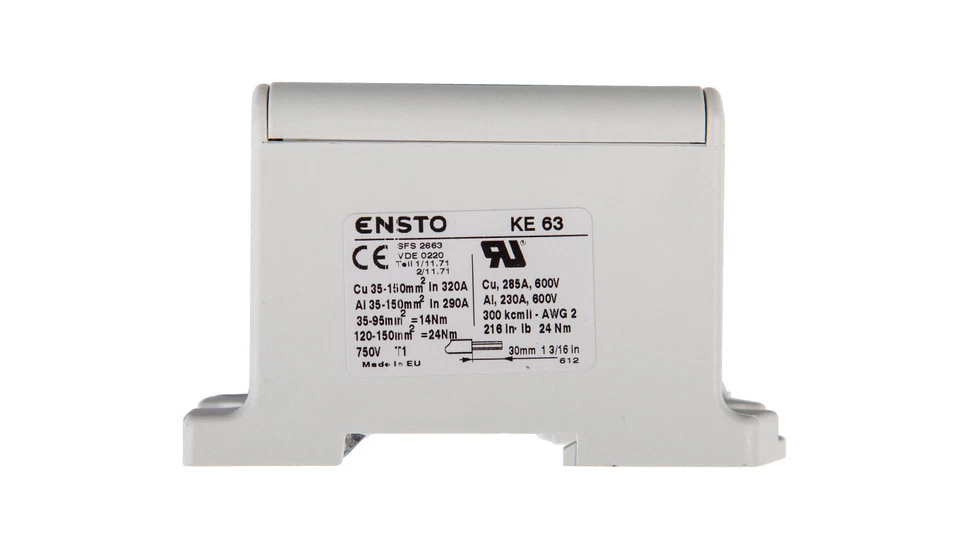 ENSTO 2-Draht-Reihenklemmenblock 35-150 mm2 grau KE63 - Bild 1 von 1