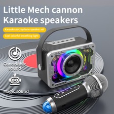 Mecha Bluetooth Speaker Wireless Karaoke Microphone Outdoor Singing KTV Stereo
