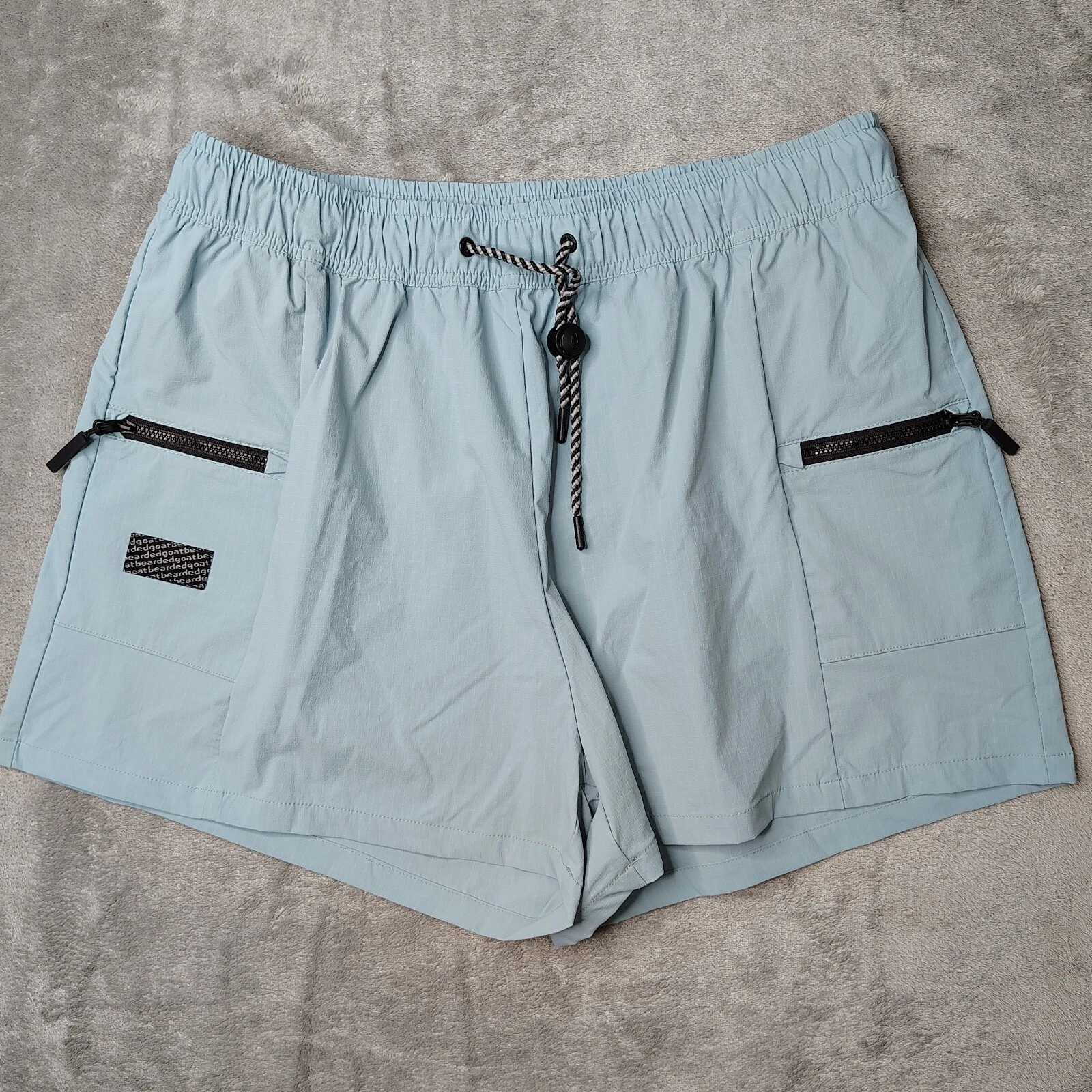Bearded Goat Shorts Mens XL Blue Summit Hiking Outdoors Nylon Spandex Stretch