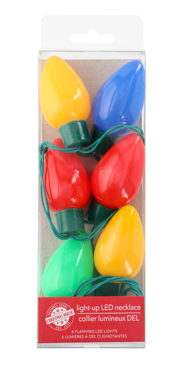 Christmas Light Up LED Bulb Necklace Party Favors 4 Pack eBay