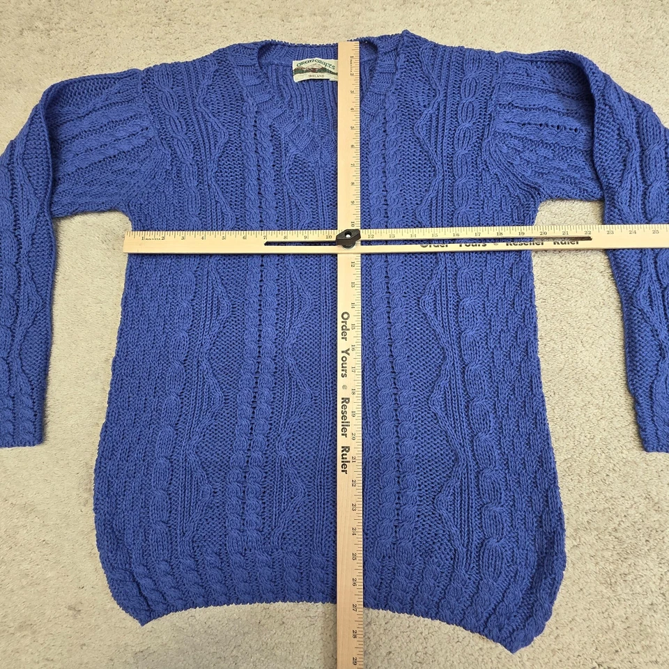 Suéter artesanal Aran para mujer tejido con cable de lana pescadores Irlanda pequeño Foto 2 de 4