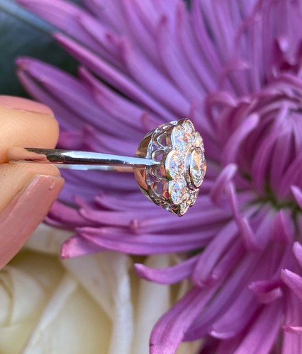 Diamond Daisy Cluster Platinum Ring 1.0ct - Picture 6 of 7