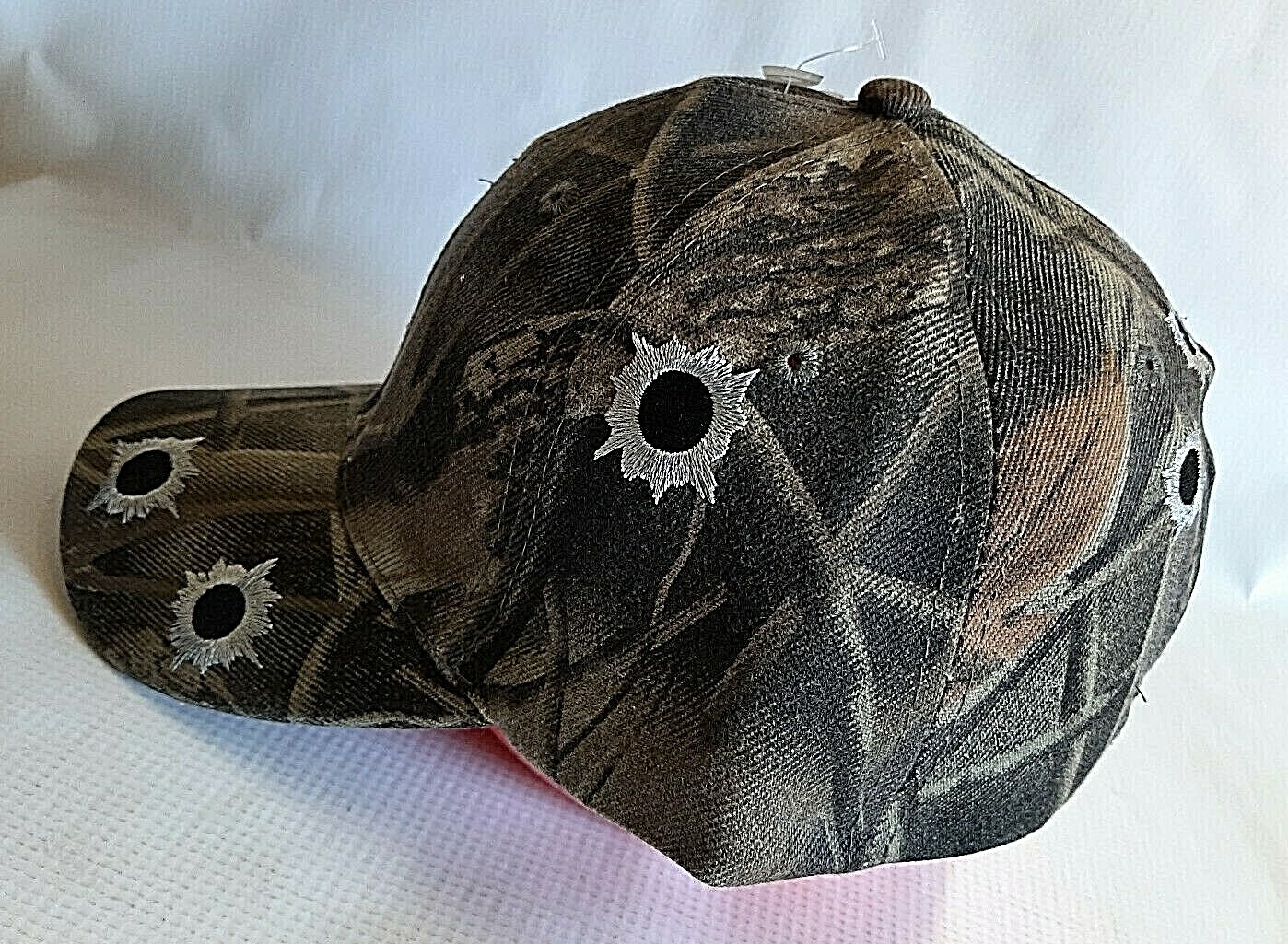 Camo Gunshot Embroidered Bullet Holes HUNTING IS LIFE Adjustable Ball