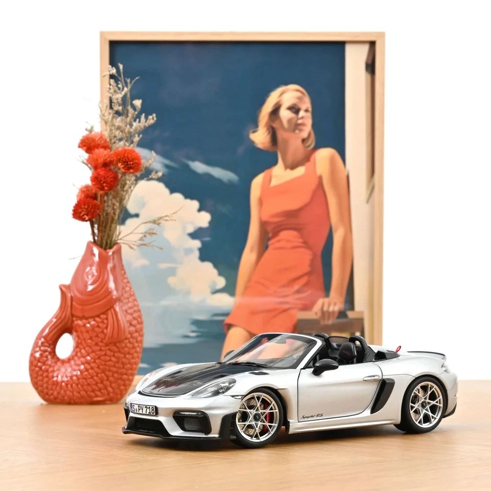 PORSCHE 718 SPYDER RS 2023 WEISSACH PACK Silver Norev 187270 Die Cast 1/18 New - Immagine 2 di 4