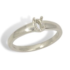 Oval 5x3mm Solitaire Pre-notched Ring Mounting