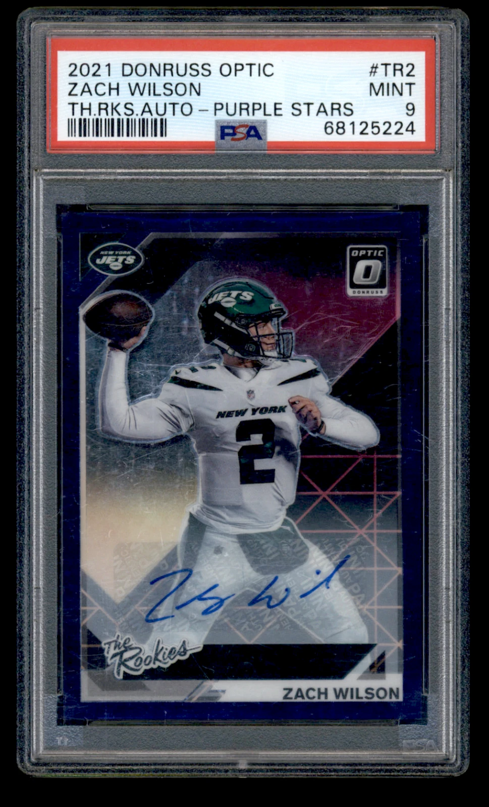 Zach Wilson Panini Donruss Optic the Rookies Autographs #TR2 Purple Stars