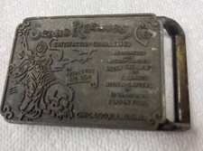 Belt Buckle Sears Roebuck Satisfaction Guaranteed Catalog No 104 ILL 2 x 2 7/8