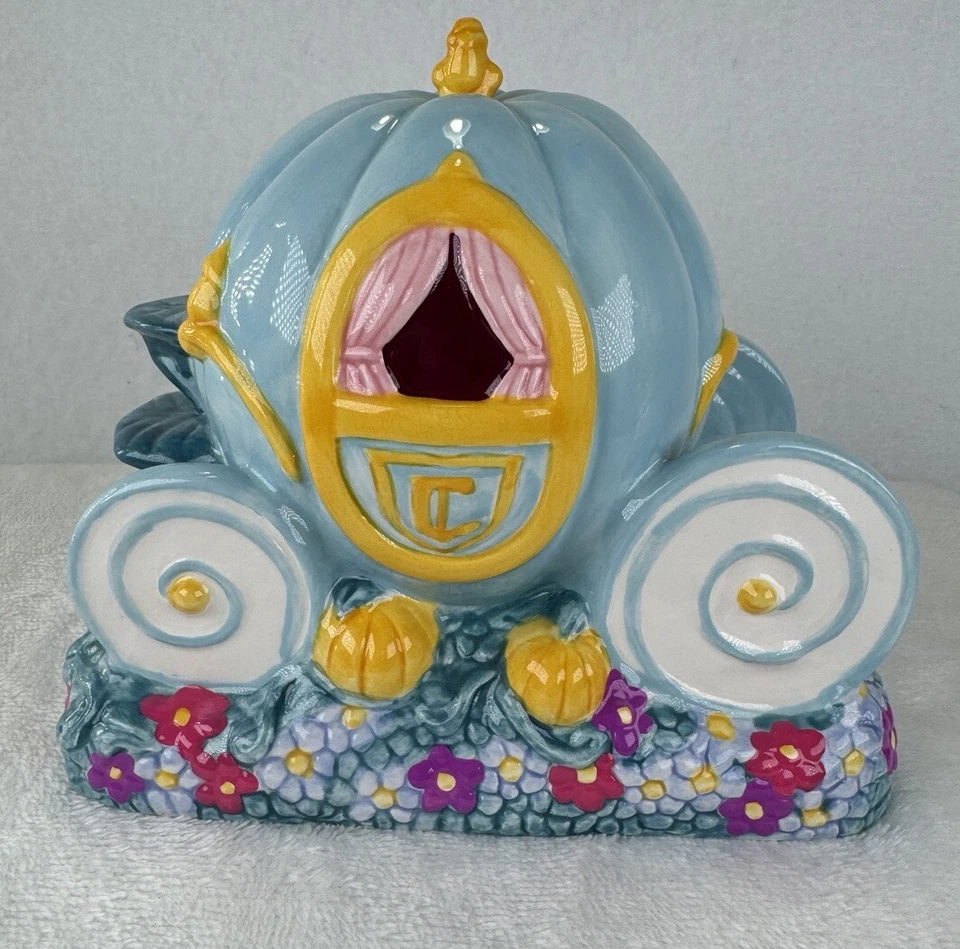 VTG 90s Disney Treasure Craft Cinderella Pumpkin Carriage Porcelain Bank - Image 3 of 4