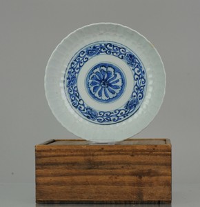 Antique Chinese 16/17C Chinese Porcelain Ming Transitional Kraak Plate SE Asia