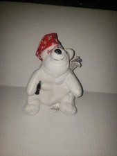 Coca-Cola Collectable Bean Bag Plush. Polar Bear in Snowflake Hat 1998
