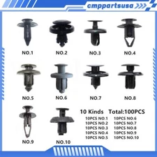 100X Trunk Screw Rivets Car Bumper Fender For Auto Plastic Fastener Clips USA