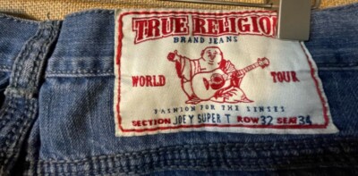 True Religion Joey Super T blue men's jeans size 32 x 31 USA made